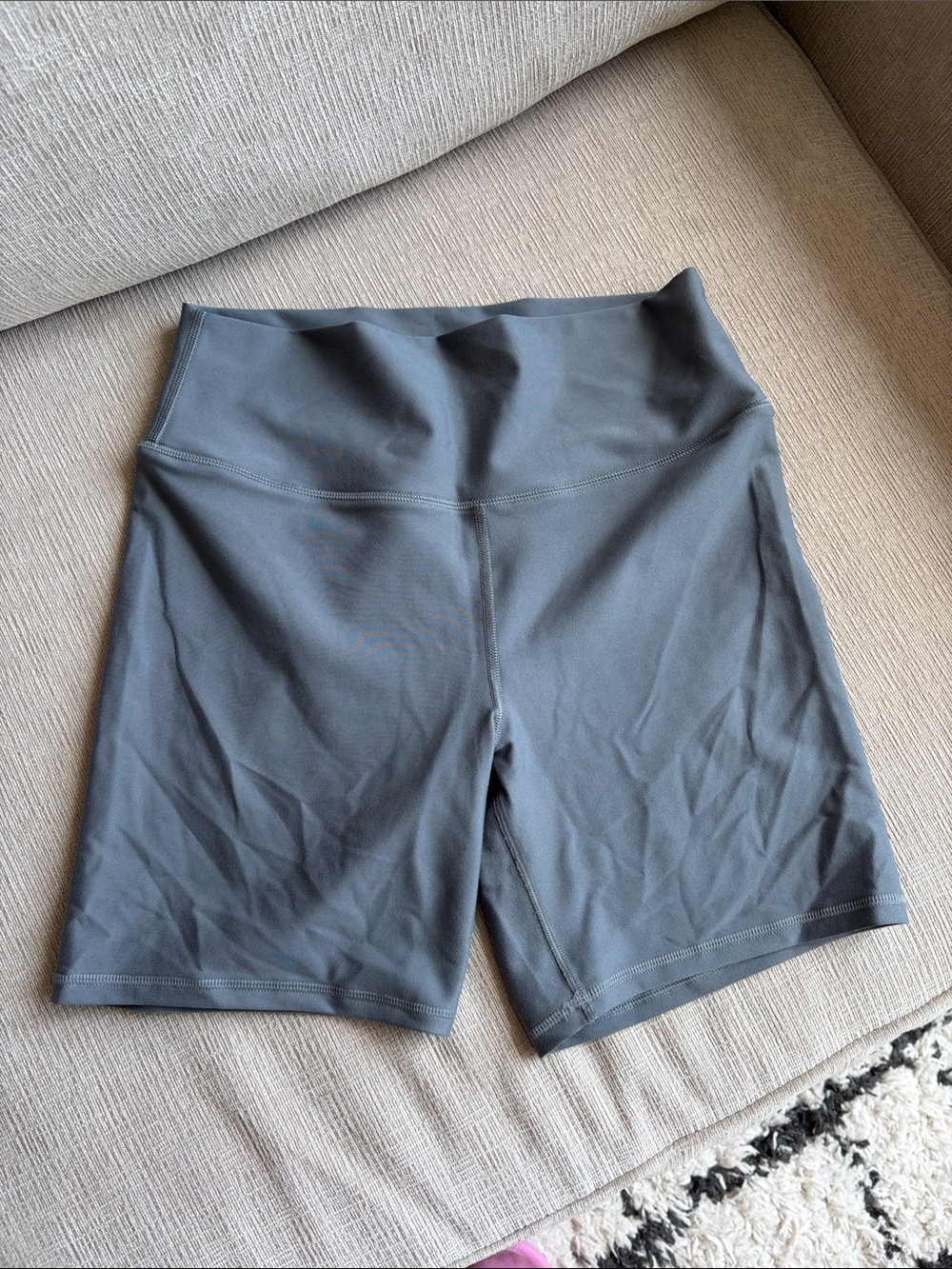 Abercrombie & Fitch Gray High-Rise Bike Shorts